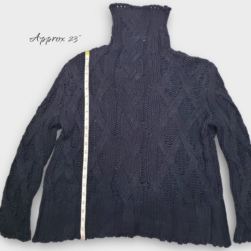 Goodnight Macaroon Navy Cable Knit Sweater Medium - Picture 5 of 7